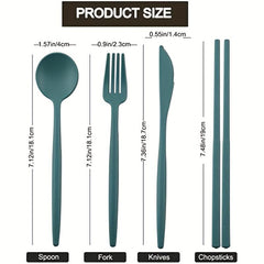4pcs Travel Utensils With Case Reusable Utensils Set Portable For Lunch Box