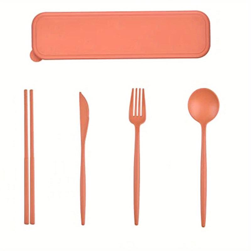4pcs Travel Utensils With Case Reusable Utensils Set Portable For Lunch Box