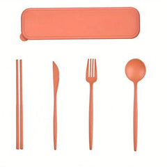 4pcs Travel Utensils With Case Reusable Utensils Set Portable For Lunch Box