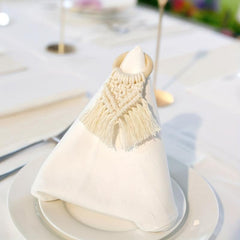 Wooden Ring Tassel Napkin Buckle Holder for Events and Parties