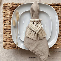Wooden Ring Tassel Napkin Buckle Holder for Events and Parties