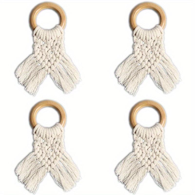 Wooden Ring Tassel Napkin Buckle Holder for Events and Parties