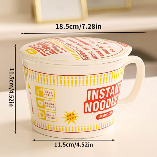 35OZ Ceramic Ramen Bowl With Lid & Handle Japanese Style Noodle Soup Bowl