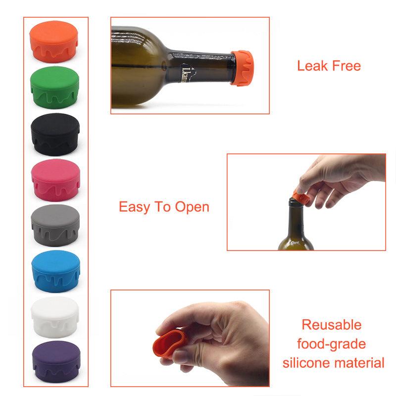 Silicone Bottle Stopper for Wine and Beer Bottle Cap Sealing
