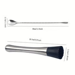 Stainless Steel Mixing Spoon Spiral Bar Cocktail Spoon