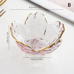 Japanese Cherry Glass Plates & Spoons for Snacks, Desserts - Vintage