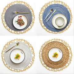 Elegant Woven Placemat with Hollow for Table Decor