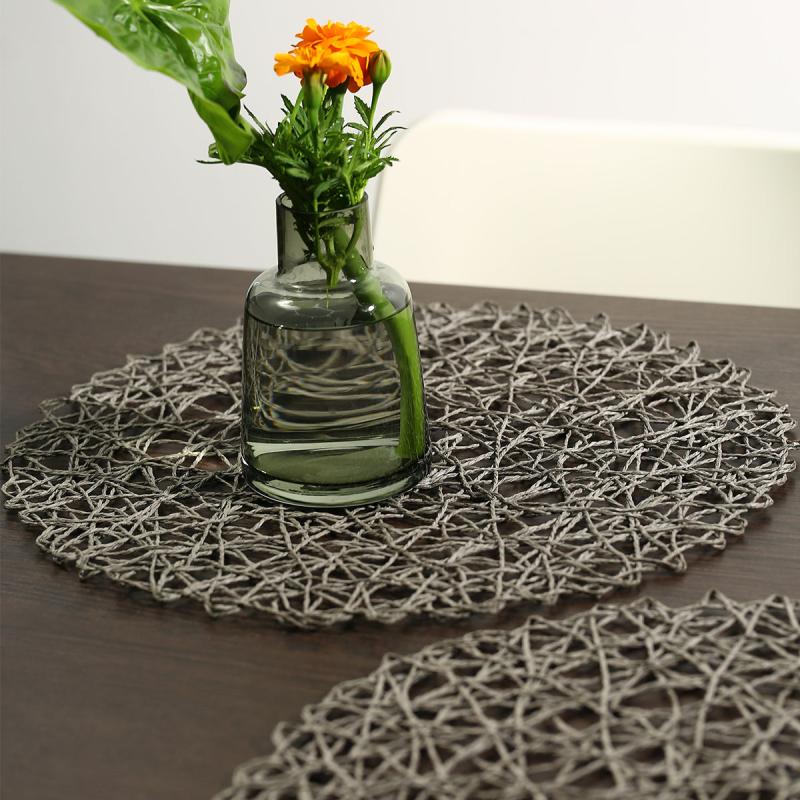 1pc Round Paper Placemat Home Living Room Decorative Mat