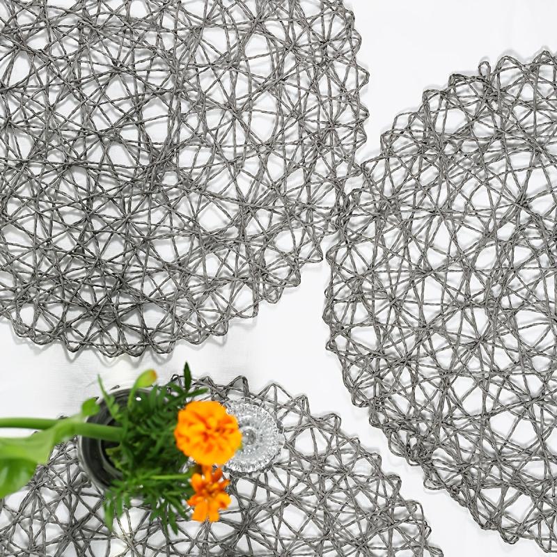 1pc Round Paper Placemat Home Living Room Decorative Mat