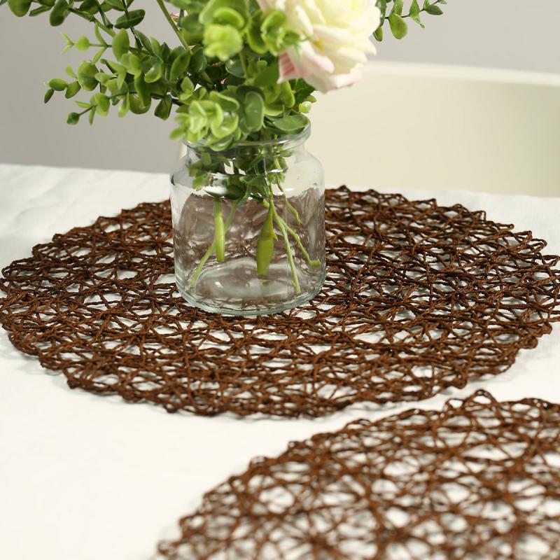 1pc Round Paper Placemat Home Living Room Decorative Mat