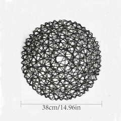 1pc Round Paper Placemat Home Living Room Decorative Mat
