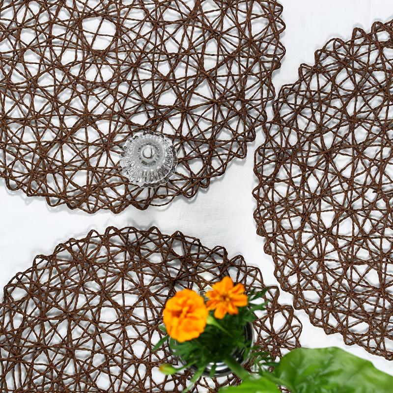 1pc Round Paper Placemat Home Living Room Decorative Mat