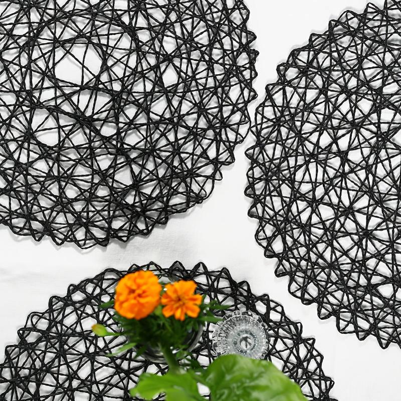 1pc Round Paper Placemat Home Living Room Decorative Mat