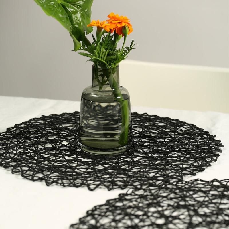 1pc Round Paper Placemat Home Living Room Decorative Mat
