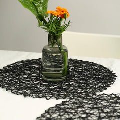 1pc Round Paper Placemat Home Living Room Decorative Mat
