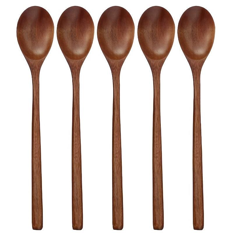 Wooden Soup Spoons For Mixing Cooking Long Handle Spoon Kitchen Utensil