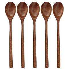 Wooden Soup Spoons For Mixing Cooking Long Handle Spoon Kitchen Utensil