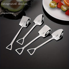 4pcs Stainless Steel Coffee Shovel Spoon Espresso Sugar Ice Cream Dessert Scoop