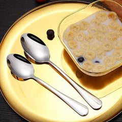 10pcs Stainless Steel Dessert Spoon Modern Stirring Coffee Milk Spoon