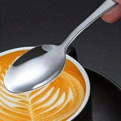 10pcs Stainless Steel Dessert Spoon Modern Stirring Coffee Milk Spoon