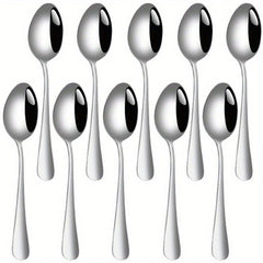 10pcs Stainless Steel Dessert Spoon Modern Stirring Coffee Milk Spoon