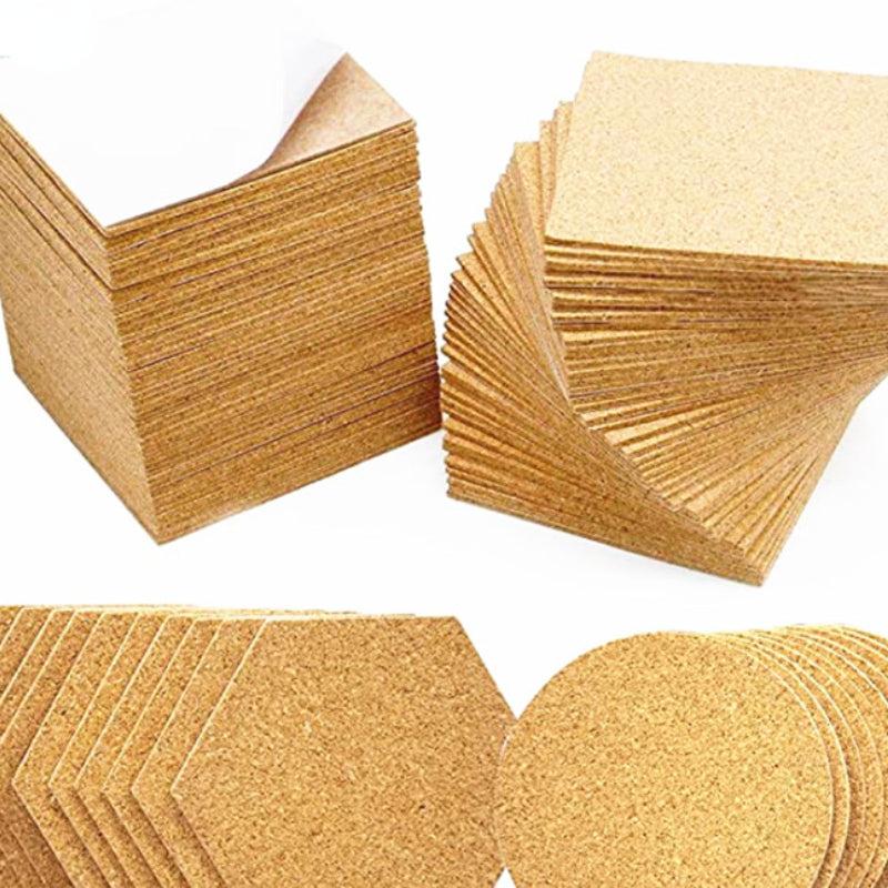 10pcs Wooden Mat Round Cork Mat Square Cork Mat Hexagonal Cork Board