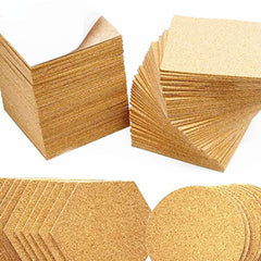 10pcs Wooden Mat Round Cork Mat Square Cork Mat Hexagonal Cork Board