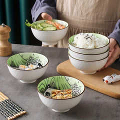 Panda Bowl & Chopstick Set, Ceramic Tableware, 2 Bowls & 2 Chopsticks