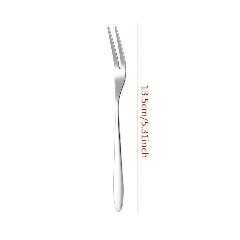 5PCS Stainless Steel Fruit Fork Dessert Fork Portable Small Cake Stick