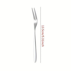 5PCS Stainless Steel Fruit Fork Dessert Fork Portable Small Cake Stick