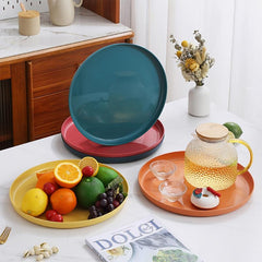 Afternoon Tea Serving Platter Round Large Tray Household Multifunctional Plate
