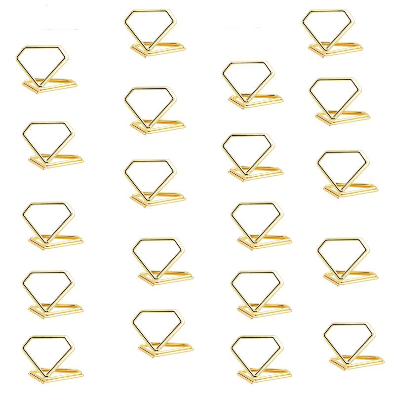 Metal Diamond Place Card Holders Wedding Table Number Holder