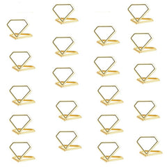 Metal Diamond Place Card Holders Wedding Table Number Holder