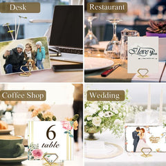 Metal Diamond Place Card Holders Wedding Table Number Holder