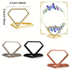 Metal Diamond Place Card Holders Wedding Table Number Holder