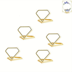 Metal Diamond Place Card Holders Wedding Table Number Holder