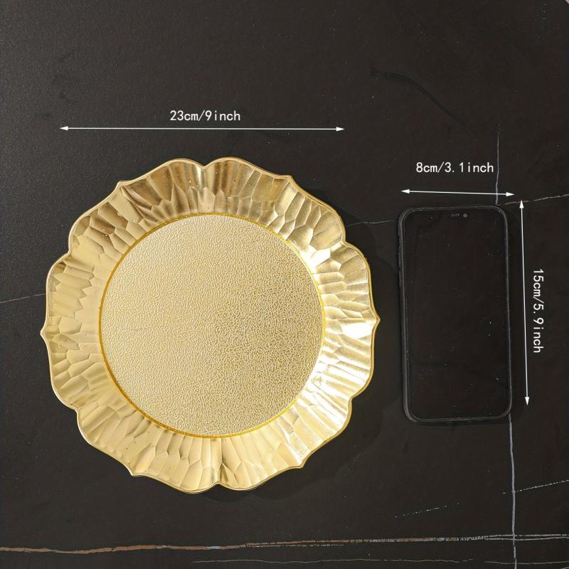 Golden Sharp Plastic Tray Electroplated Dried Fruit Plate