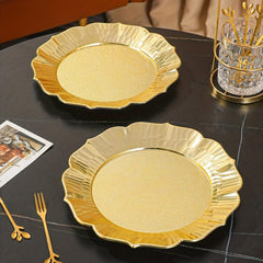 Golden Sharp Plastic Tray Electroplated Dried Fruit Plate