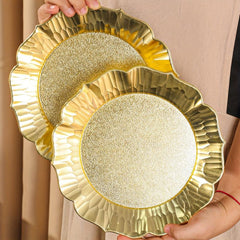 Golden Sharp Plastic Tray Electroplated Dried Fruit Plate