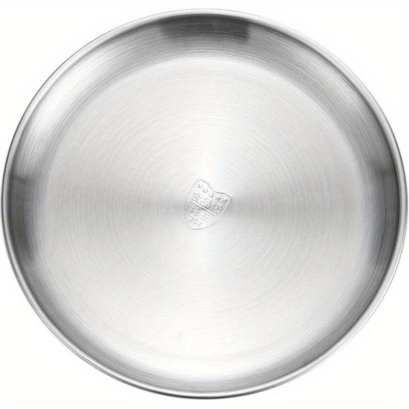 Stainless Steel Round Dining Plate Dessert Tray Snack Nordic Golden