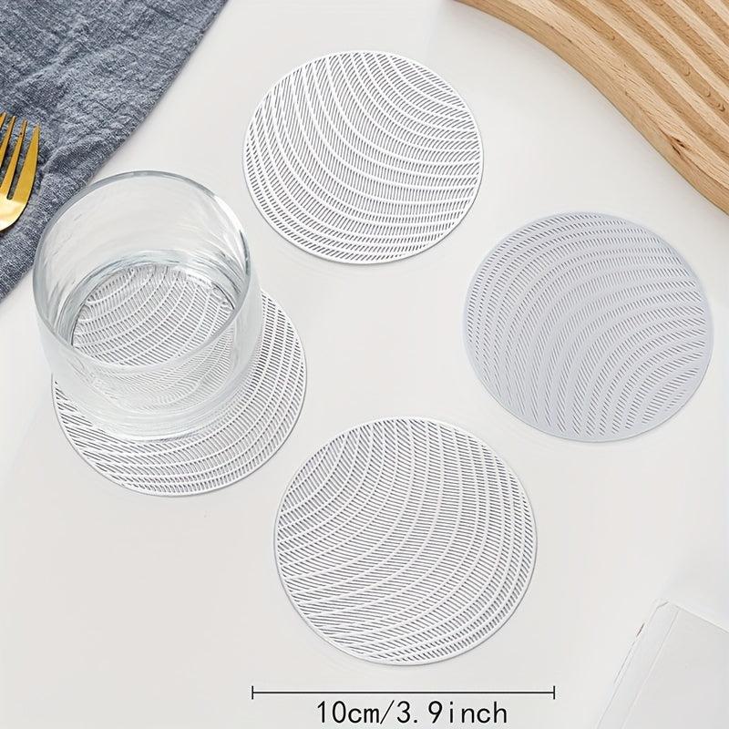 4pcs Hollow Out PVC Coasters Washable Non-slip Heat Resistant Placemats