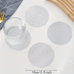 4pcs Hollow Out PVC Coasters Washable Non-slip Heat Resistant Placemats