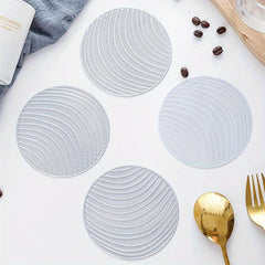 4pcs Hollow Out PVC Coasters Washable Non-slip Heat Resistant Placemats