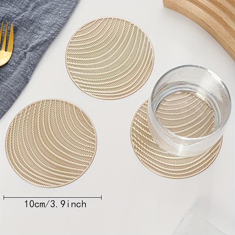 4pcs Hollow Out PVC Coasters Washable Non-slip Heat Resistant Placemats