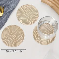 4pcs Hollow Out PVC Coasters Washable Non-slip Heat Resistant Placemats