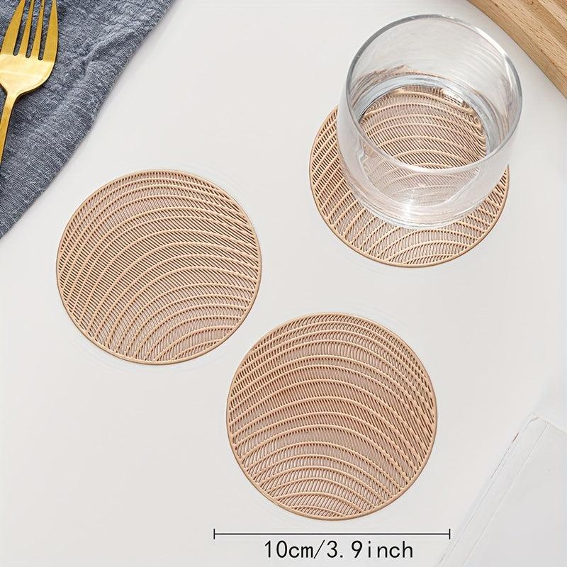 4pcs Hollow Out PVC Coasters Washable Non-slip Heat Resistant Placemats