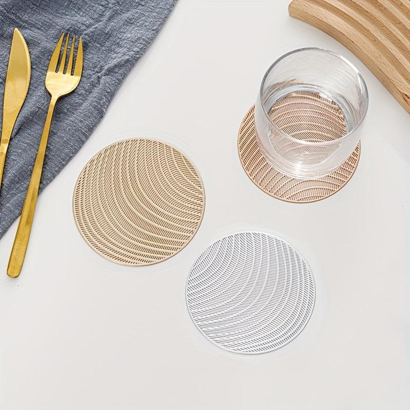 4pcs Hollow Out PVC Coasters Washable Non-slip Heat Resistant Placemats