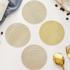 4pcs Hollow Out PVC Coasters Washable Non-slip Heat Resistant Placemats