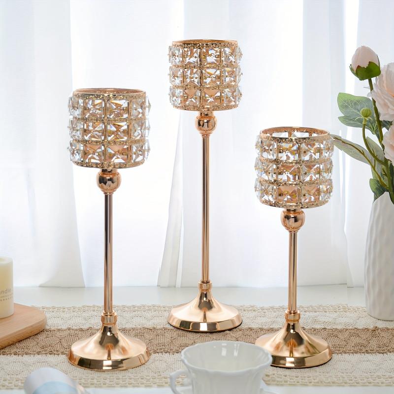 Crystal Candle Holders for Table Centerpieces, Home Decor, Wedding Party