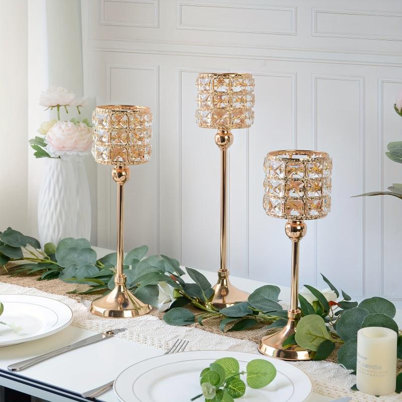 Crystal Candle Holders for Table Centerpieces, Home Decor, Wedding Party